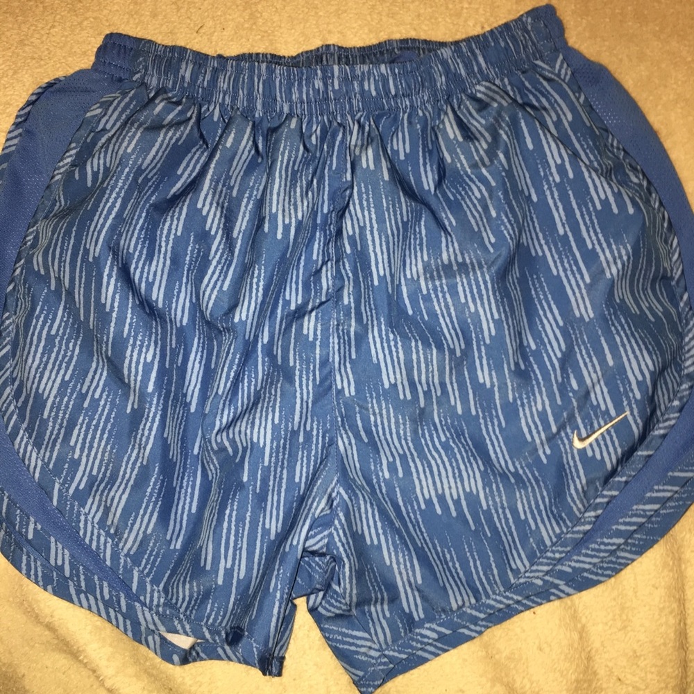 blue patterned nike shorts